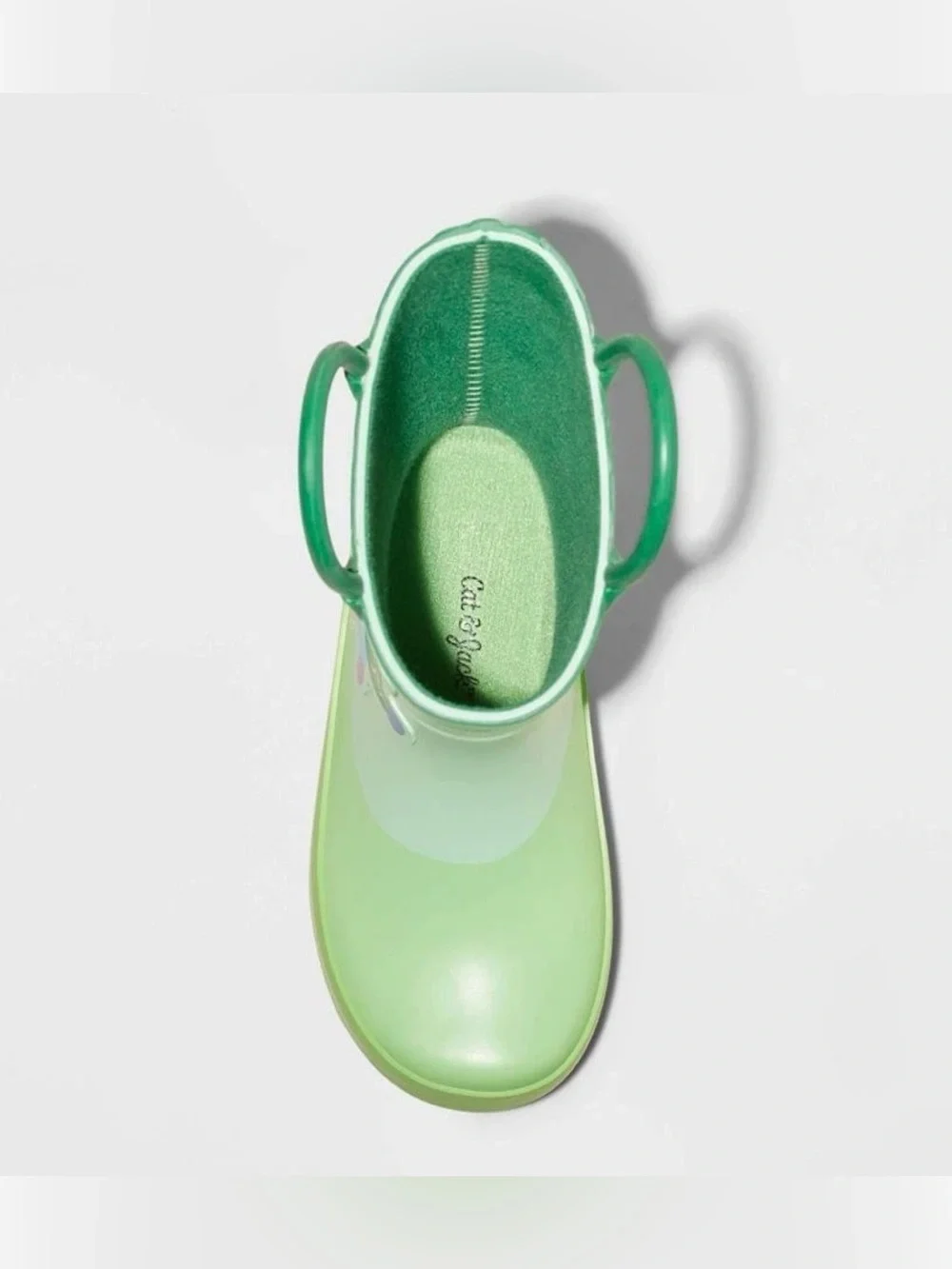 New Cat & Jack Toddler Rain Boots - Green Caterpillar 11 Toddler MSRP $24.99 NWT